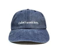 Vivian Flytrap Unisex I Don't Work Here Embroidered Low Profile Dad Baseball Cap - Washed Blue - One Size