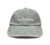 Vivian Flytrap Unisex I Hate It Here Embroidered Low Profile Dad Baseball Cap - Washed Sage Green - One Size