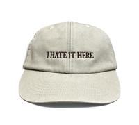 Vivian Flytrap Unisex I Hate It Here Washed Embroidered Dad Baseball Cap - Cream