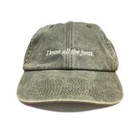 Vivian Flytrap Unisex I Know All The Fonts Embroidered Low Profile Dad Baseball Cap - Washed Khaki Green - One Size