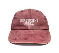 Vivian Flytrap Unisex Insufficient Funds Embroidered Low Profile Dad Baseball Cap - Washed Red - One Size
