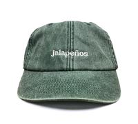 Vivian Flytrap Unisex Jalapeños Embroidered Low Profile Dad Baseball Cap - Washed Bottle Green - One Size