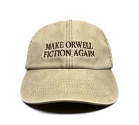 Vivian Flytrap Unisex Make Orwell Fiction Again Embroidered Low Profile Dad Baseball Cap - Washed Beige - One Size