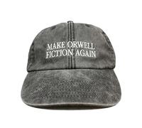 Vivian Flytrap Unisex Make Orwell Fiction Again Embroidered Low Profile Dad Baseball Cap - Washed Black - One Size