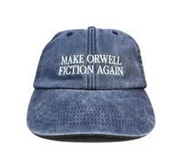 Vivian Flytrap Unisex Make Orwell Fiction Again Embroidered Low Profile Dad Baseball Cap - Washed Blue - One Size
