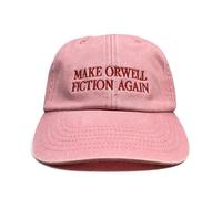 Vivian Flytrap Unisex Make Orwell Fiction Again Embroidered Low Profile Dad Baseball Cap - Washed Pink - One Size