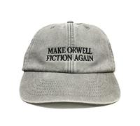 Vivian Flytrap Unisex Make Orwell Fiction Again Washed Embroidered Dad Baseball Cap - Grey
