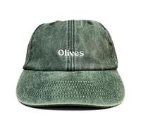 Vivian Flytrap Unisex Olives Embroidered Low Profile Dad Baseball Cap - Washed Bottle Green - One Size
