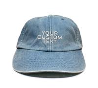 Vivian Flytrap Unisex Personalised Customisable Washed Embroidered Dad Baseball Cap Add Your Own Bespoke Capitalised Text - Light Blue