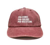 Vivian Flytrap Unisex Pro-Choice, Pro-Science, Pro-Wrestling Embroidered Low Profile Dad Baseball Cap - Washed Red - One Size