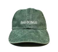 Vivian Flytrap Unisex Sad Songs Embroidered Low Profile Dad Baseball Cap - Washed Bottle Green - One Size