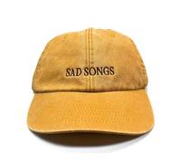 Vivian Flytrap Unisex Sad Songs Embroidered Low Profile Dad Baseball Cap - Washed Mustard - One Size