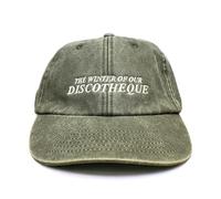 Vivian Flytrap Unisex The Winter of Our Discotheque Embroidered Low Profile Dad Baseball Cap - Washed Khaki Green - One Size