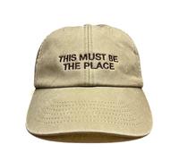 Vivian Flytrap Unisex This Must Be The Place Embroidered Low Profile Dad Baseball Cap - Washed Beige - One Size