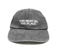 Vivian Flytrap Unisex This Must Be The Place Embroidered Low Profile Dad Baseball Cap - Washed Black - One Size