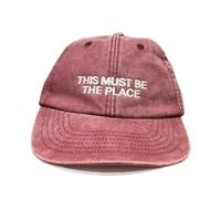 Vivian Flytrap Unisex This Must Be The Place Embroidered Low Profile Dad Baseball Cap - Washed Red - One Size