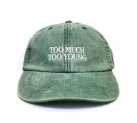 Vivian Flytrap Unisex Too Much Too Young Embroidered Low Profile Dad Baseball Cap - Washed Bottle Green - One Size