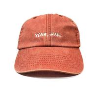 Vivian Flytrap Unisex Yeah, Nah Embroidered Low Profile Dad Baseball Cap - Washed Coral - One Size