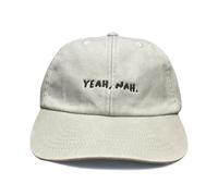 Vivian Flytrap Unisex Yeah, Nah Embroidered Low Profile Dad Baseball Cap - Washed Cream - One Size