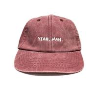 Vivian Flytrap Unisex Yeah, Nah Embroidered Low Profile Dad Baseball Cap - Washed Red - One Size