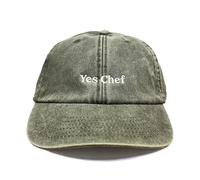 Vivian Flytrap Unisex Yes Chef Embroidered Low Profile Dad Baseball Cap - Washed Khaki Green - One Size