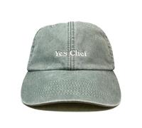 Vivian Flytrap Unisex Yes Chef Embroidered Low Profile Dad Baseball Cap - Washed Sage Green - One Size