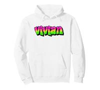 Vivian Graffiti Personalized Name Green Pink Women Girls Pullover Hoodie