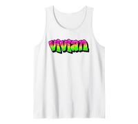 Vivian Graffiti Personalized Name Green Pink Women Girls Tank Top