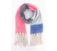 Vivian Heavyweight Scarf - Pink/Grey, Colour Block Sarta Grey One Size