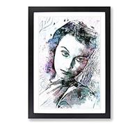 Vivian Leigh in Abstract Framed Print | A2 Black Framed Wall Art | Ready to Hang | Abstract Fantasy Picture | Living Room Bedroom Lounge Office