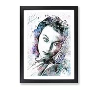 Vivian Leigh In Abstract Modern Art Framed Wall Art Print, Ready to Hang Picture for Living Room Bedroom Home Office Décor, Black A4 (34 x 25 cm)