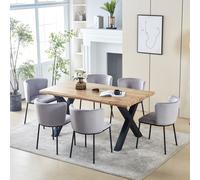 Vivian Set of 6 Dining Chairs Velvet Upholstered Kitchen Chairs Grey HomeTouch Grey 6 Pack