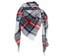 VIVIAN & VINCENT Fall Winter Scarf Classic Tassel Plaid Tartan Scarf for Women Warm Soft Chunky Large Blanket Wrap Shawl Scarves Christmas Red Green Black C49