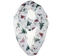 VIVIAN & VINCENT Fall Winter Soft Lightweight Holiday Sheer Infinity Christmas Scarf for Women Girls Plaid Christmas Tree Red and Green