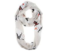 VIVIAN & VINCENT Fall Winter Soft Lightweight Sheer Infinity Christmas Scarf for Women Holiday Decorations for Girls Snowman
