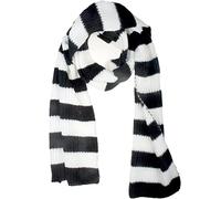 VIVIAN & VINCENT Fall Winter Ultra Soft Knit Striped Scarf for Women Men Boys Girls, Black and White, One Size