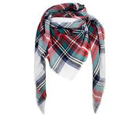 VIVIAN & VINCENT Plaid Triangle Scarf for Women, Fall and Winter