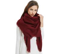 VIVIAN & VINCENT Women's Soft Fall Winter Blanket Scarf Shawls and Wraps for Evening Dress Bridesmaid Wedding Bridal Maroon Red Burgundy