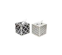 VIVIANA LONDON Chic And Elegant Bone Inlay Tissue Box Holders, Set of 2