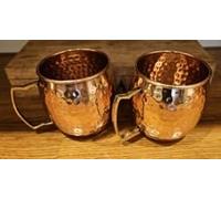 VIVIANA LONDON Handmade Copper Moscow Mule Mugs, Set of 2 Wedding Anniversary, Birthday and Valentine's Gift