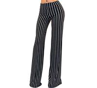 Vivicastle Women's Fold Over High Waist Wide Leg Long Palazzo Pants - -