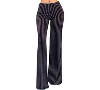 VIVICASTLE Women's Fold Over High Waist Wide Leg Long Palazzo Pants - -