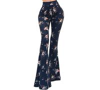 Vivicastle Women's USA Boho 3rd Hippie Wide Leg Flared Bell Bottom Pants, Bp14, Multi, M