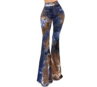 Vivicastle Women's USA Boho Comfy Stretchy Bell Bottom Flare Pants - Multicoloured - Medium