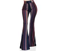 Vivicastle Women's USA Boho Comfy Stretchy Bell Bottom Flare Pants - Multicoloured - Medium
