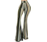 Vivicastle Women's USA Boho Solid Hippie Wide Leg Flared Bell Bottom Pants, Ii17, M