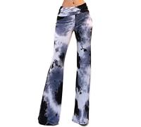 Vivicastle Women's USA Fold Over High Waist Wide Leg Long Palazzo Pants, F56, Large