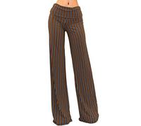 Vivicastle Women's USA Fold Over High Waist Wide Leg Long Palazzo Pants, P22, Multi, XL