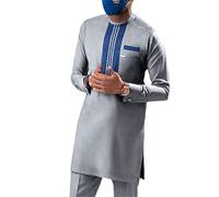 VIVICOLOR African Outfits for Men Ankara Print Shirts and Tribal Pants Set Traditional Dashiki Tracksuit Attire Outfit