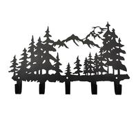 VIVICOMFY Metal Tree Coat Hooks Wall Art Decor-Tree Hangers and Key Holder-Clothes Rack and Backpack Hanger-Forest Theme Hooks Sweet Home Decor for Storage, Living Room, Hallway, Office (Black)